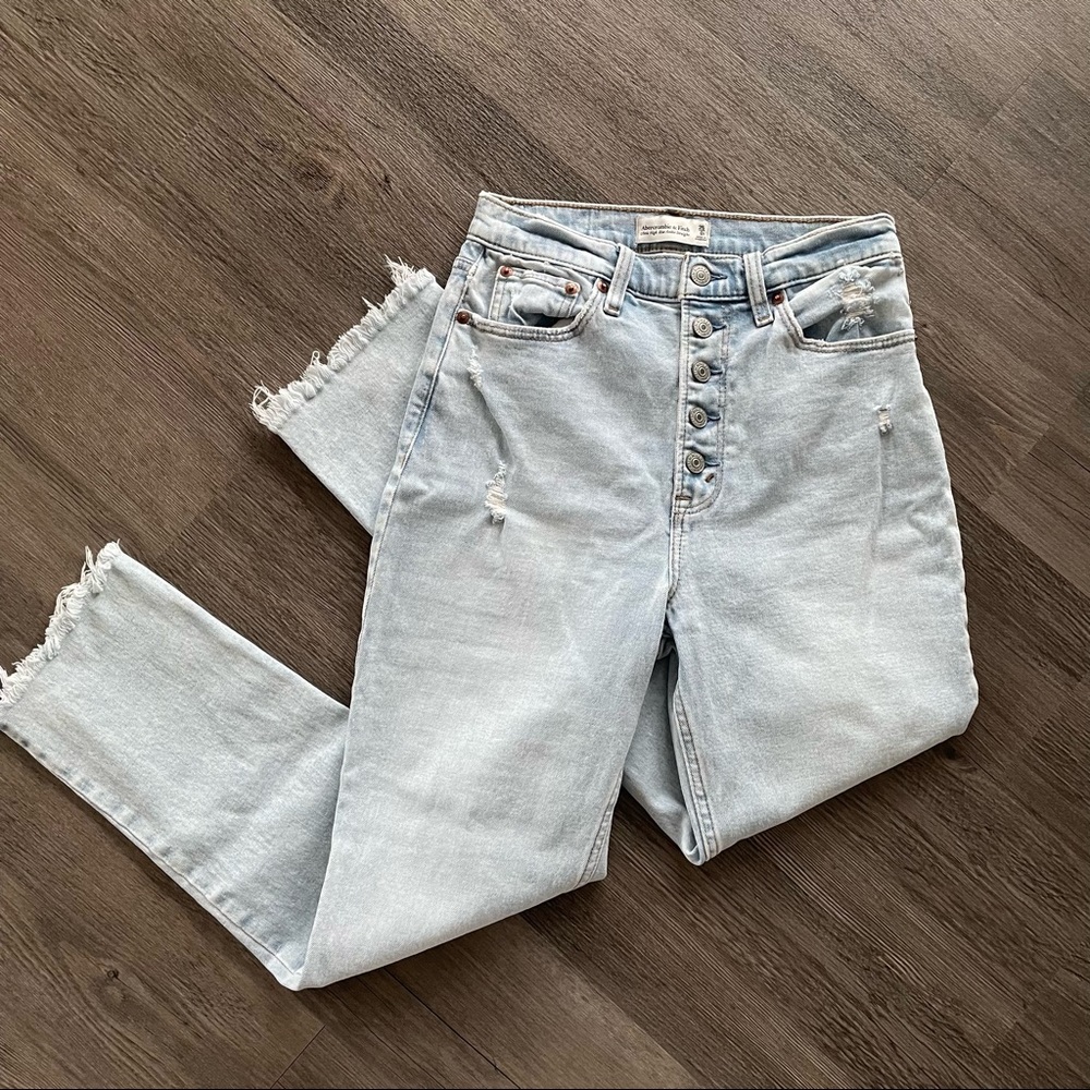 Abercrombie Curve Love ultra high rise ankle straight
